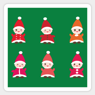 Happy New Year Funny gnomes in red hats Magnet